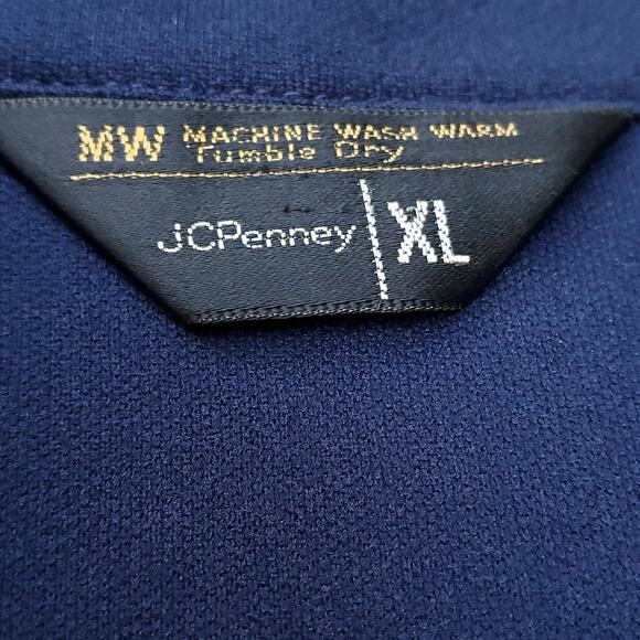Vintage JC Penney Blue Pointed Collar Polyester Shirt Jacket Shacket Sz XL - Picture 10 of 10